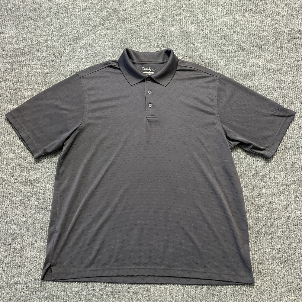 Walter Hagen Hydro Dri Mens Polo Shirt Size Large Gray Outdoor Short Sleeve